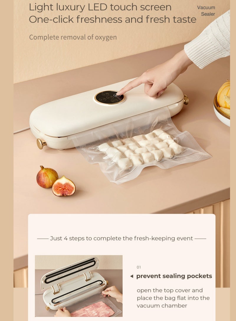 OIDIRE Vacuum Sealer Machine, Automatic Food Sealer, Led Indicator Lights, Dry & Moist Food Modes - Image 2