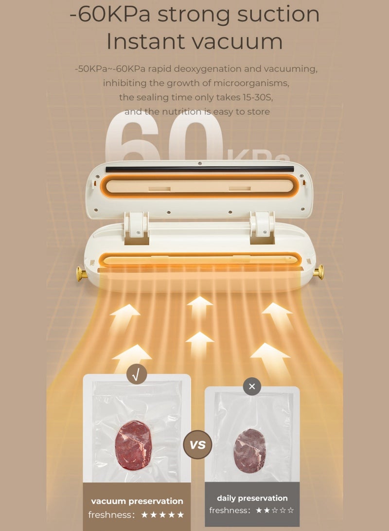 OIDIRE Vacuum Sealer Machine, Automatic Food Sealer, Led Indicator Lights, Dry & Moist Food Modes - Image 4