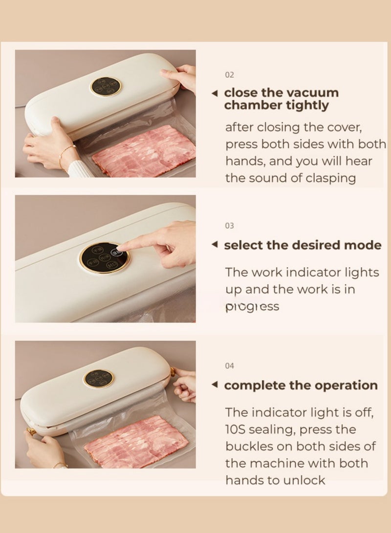 OIDIRE Vacuum Sealer Machine, Automatic Food Sealer, Led Indicator Lights, Dry & Moist Food Modes - Image 5