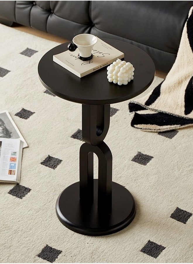 Raffine Multifunction Geometric Design Side Table Round End Table Solid Wood Bedside Table for Living Room Bedroom Balcony Office 40x60 cm  - Image 1