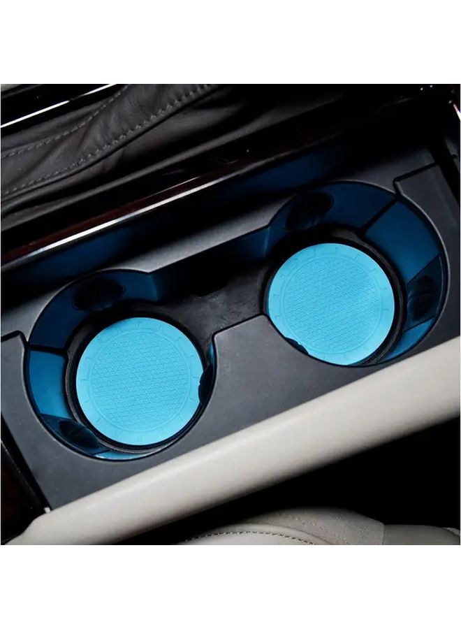 Thermal Insulation Car Cup Coasters Non Slip Ergonomic Design Light Blue For Center Console And Door Cup Holders Durable Plastic Car Interior Accessories Beverage Temperature Maintenance Grip Enhancing Coaster - Image 2