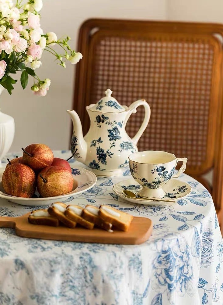 French Retro Flower Kettle Ceramic Teapot 900ML China Tea Pot - Image 3