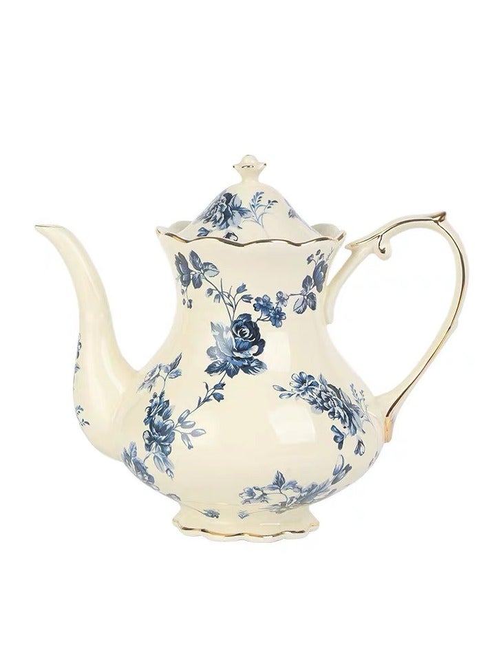 French Retro Flower Kettle Ceramic Teapot 900ML China Tea Pot - Image 1