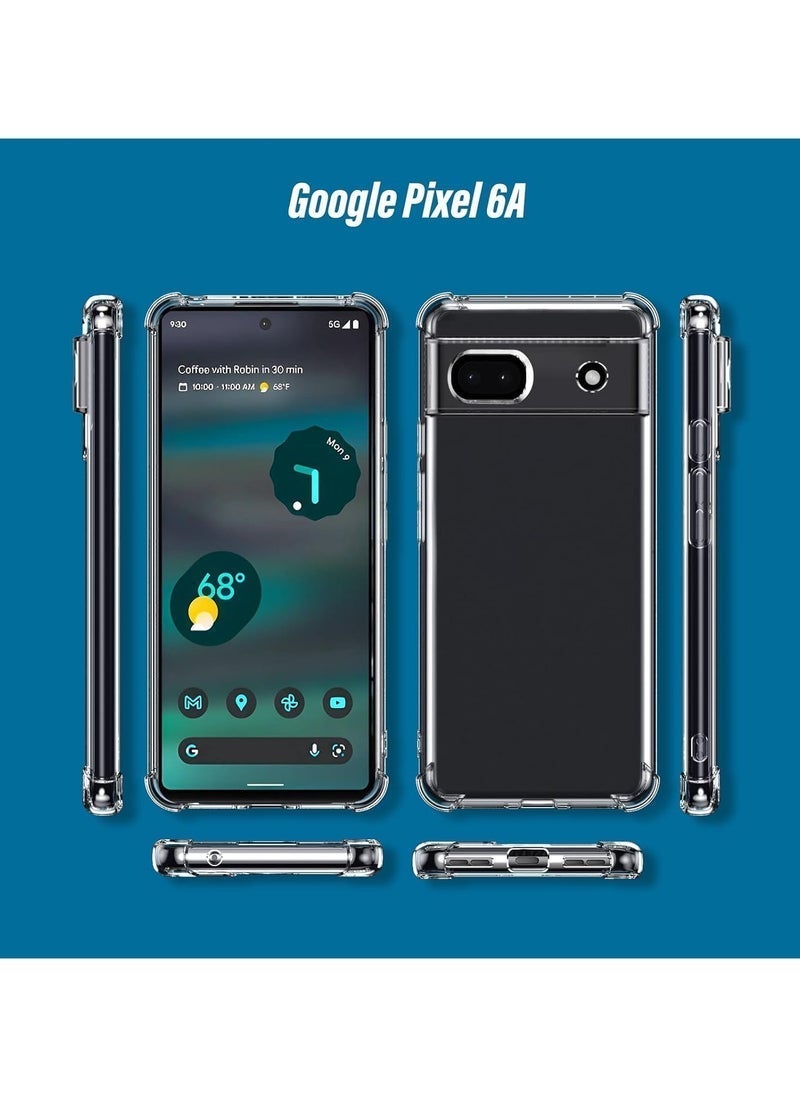 MUNTAQI Case for Google Pixel 6A Phone case, with 1 Piece Screen Protector, TPU Bumper Shockproof Silicone Fullbody Protective Case Cover for Google Pixel 6A, Transparent - Image 3