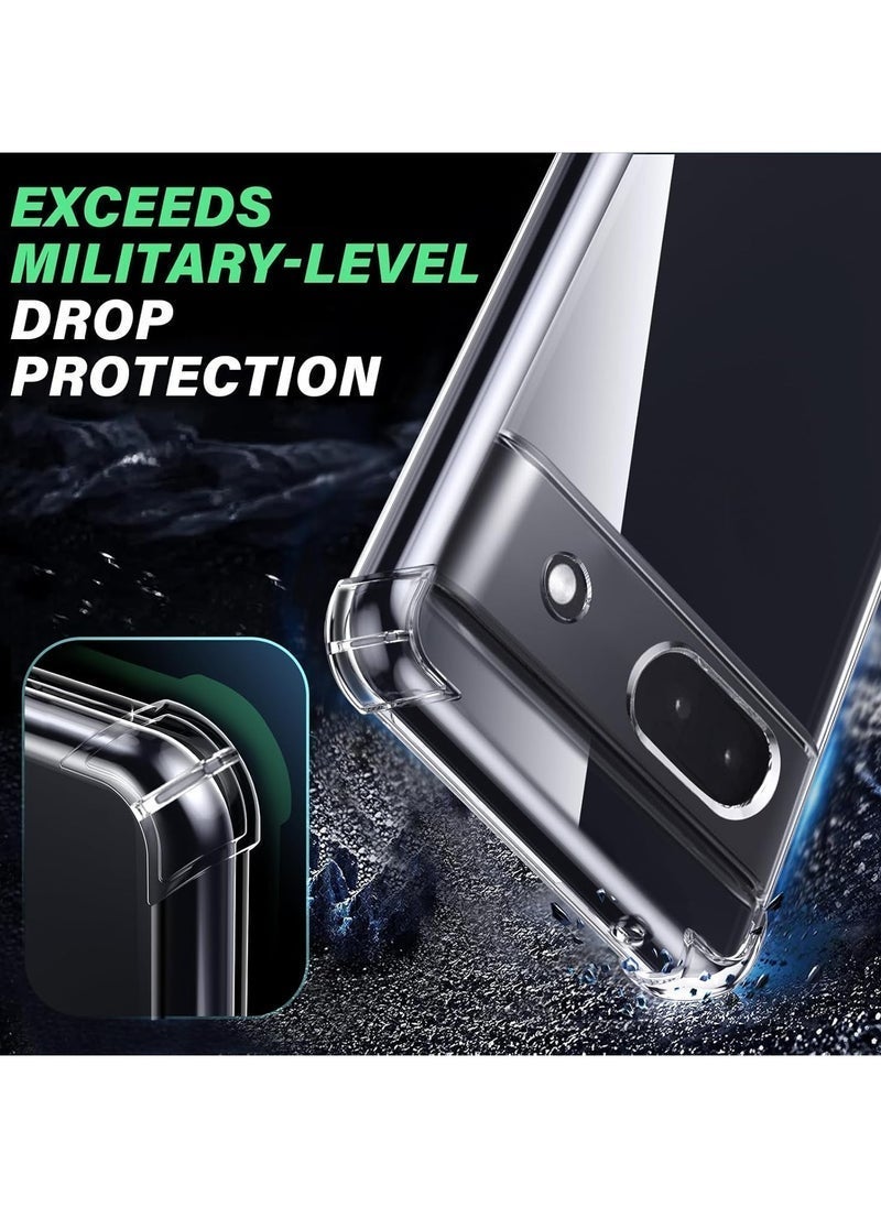 MUNTAQI Case for Google Pixel 6A Phone case, with 1 Piece Screen Protector, TPU Bumper Shockproof Silicone Fullbody Protective Case Cover for Google Pixel 6A, Transparent - Image 4