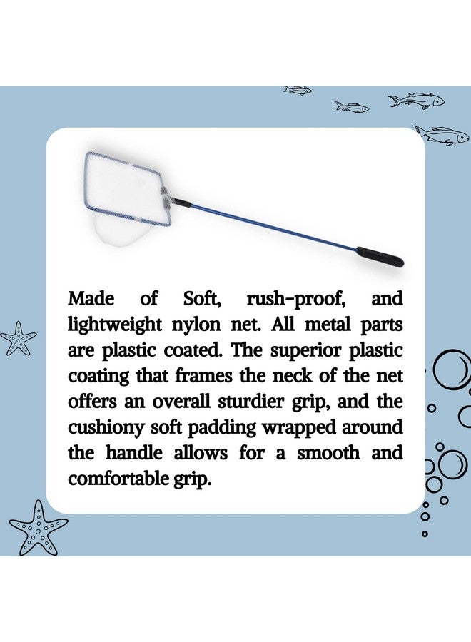 Fish Net Cleaner For Aquarium/Fish Tank - (8Inch Fish Net) | Nylon Net Safe For All Aquarium Fish, White Net With Blue Handle Quick Catch Mesh Aquarium Fish Net - Image 5