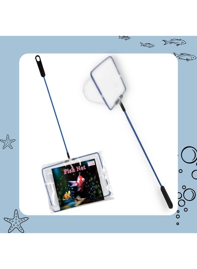 Fish Net Cleaner For Aquarium/Fish Tank - (8Inch Fish Net) | Nylon Net Safe For All Aquarium Fish, White Net With Blue Handle Quick Catch Mesh Aquarium Fish Net - Image 3