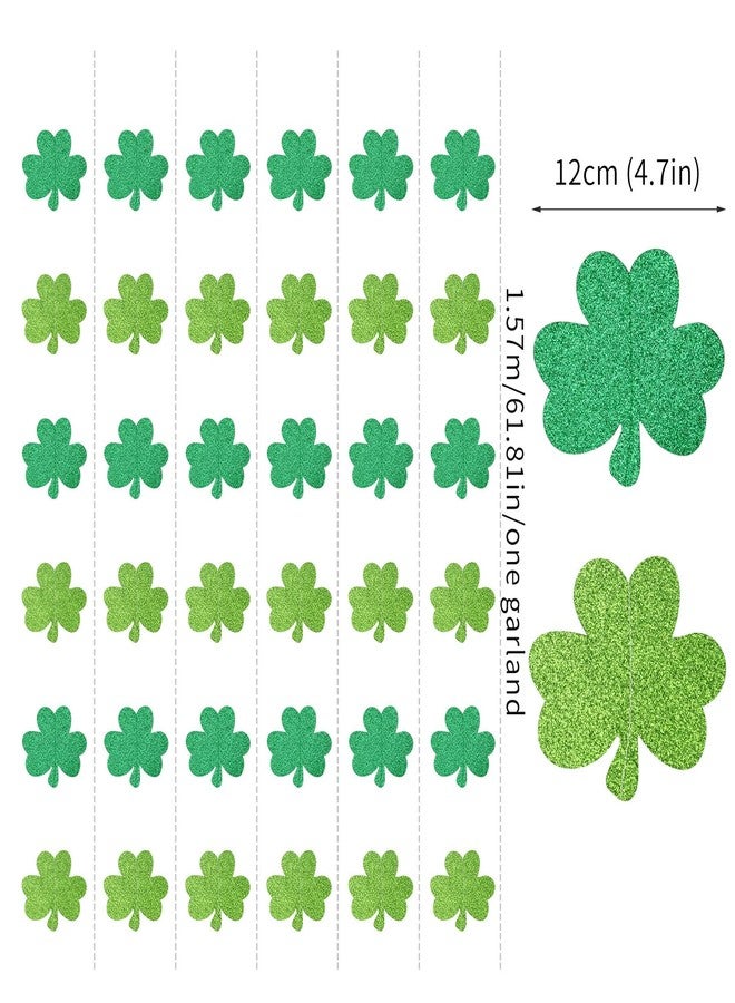 Burgleda St. Patrick's Day Decorations Paper Garland - 6pcs Green Shamrock Clover Streamers, Irish Party Decor - Image 3