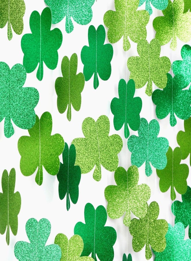 Burgleda St. Patrick's Day Decorations Paper Garland - 6pcs Green Shamrock Clover Streamers, Irish Party Decor - Image 1