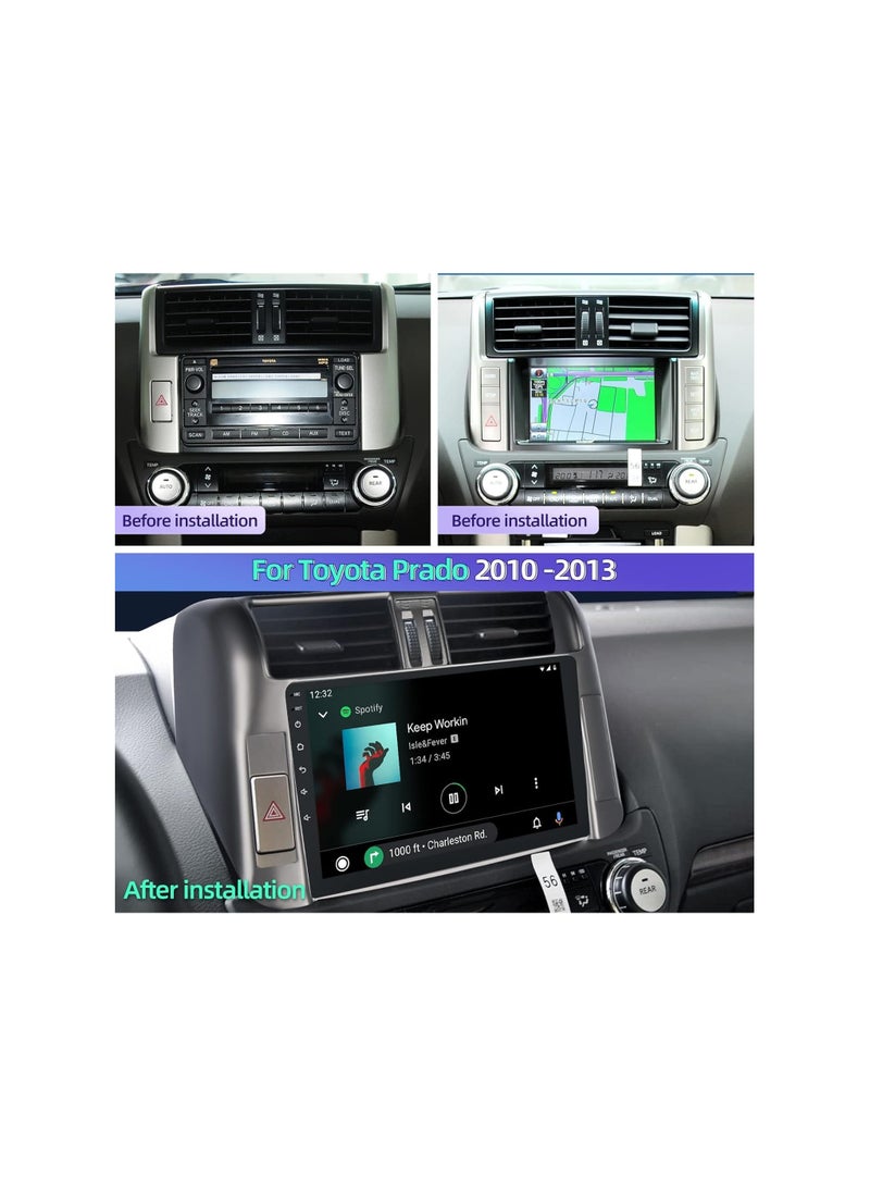 SHEZA STAR Android Car Stereo for Toyota Prado 2010 2011 2012 2013 6GB RAM 128GB ROM 9 Inch Support SIM Card, Apple Carplay, MirrorLink WiFi BT, IPS Touch Screen with AHD Camera Included - Image 2