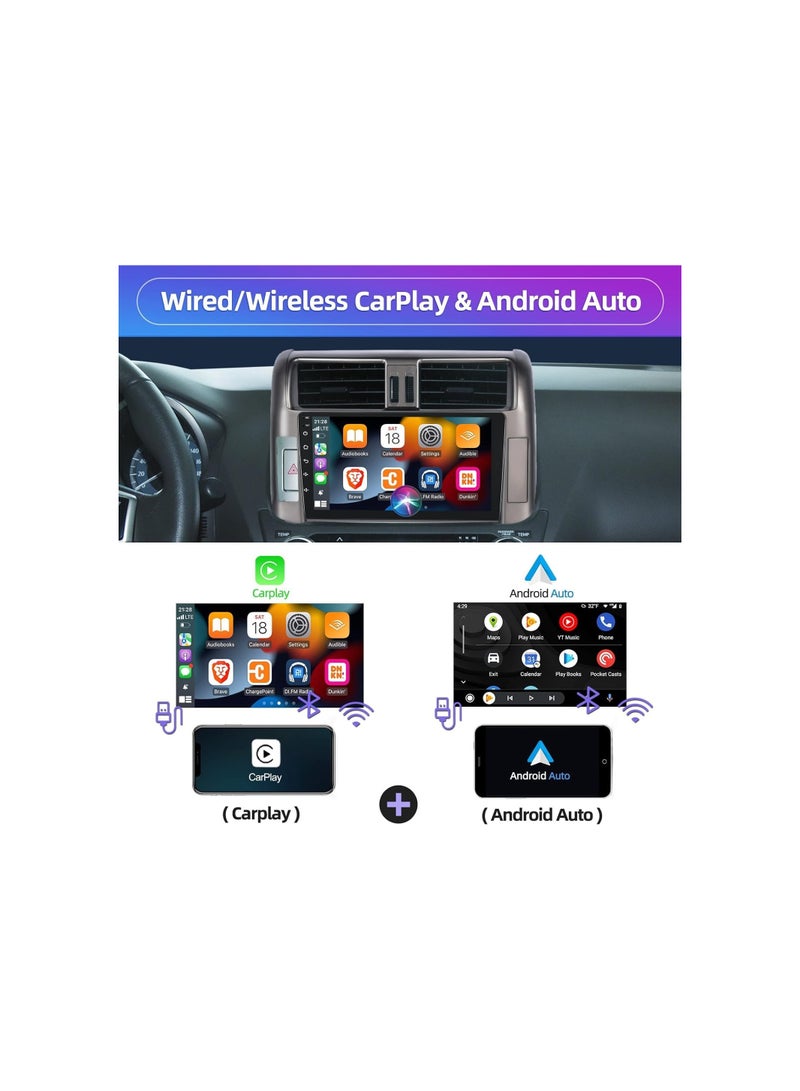 SHEZA STAR Android Car Stereo for Toyota Prado 2010 2011 2012 2013 6GB RAM 128GB ROM 9 Inch Support SIM Card, Apple Carplay, MirrorLink WiFi BT, IPS Touch Screen with AHD Camera Included - Image 3