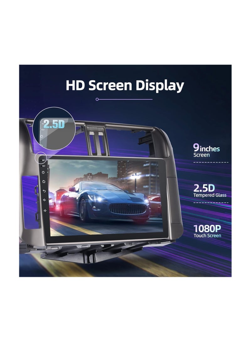 SHEZA STAR Android Car Stereo for Toyota Prado 2010 2011 2012 2013 6GB RAM 128GB ROM 9 Inch Support SIM Card, Apple Carplay, MirrorLink WiFi BT, IPS Touch Screen with AHD Camera Included - Image 4