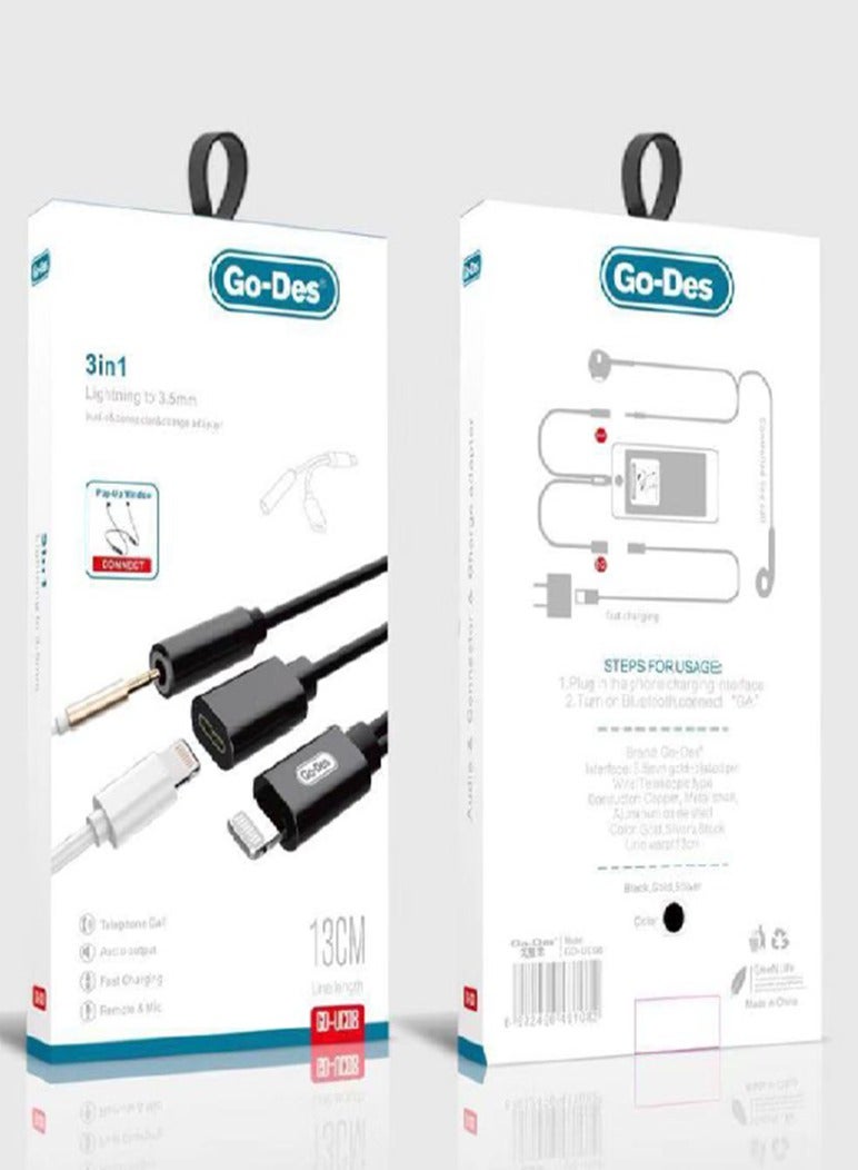 3IN1 3.5mm Adapter audio&charge adapter