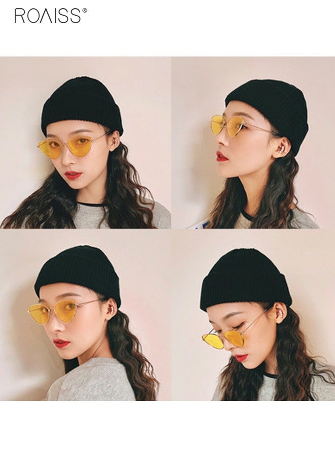 Men's and Women's 2-piece Knitted Hat Autumn and Winter Warm Pullover Hat Solid Color Versatile Wool Hat Outdoor Fashion Hat