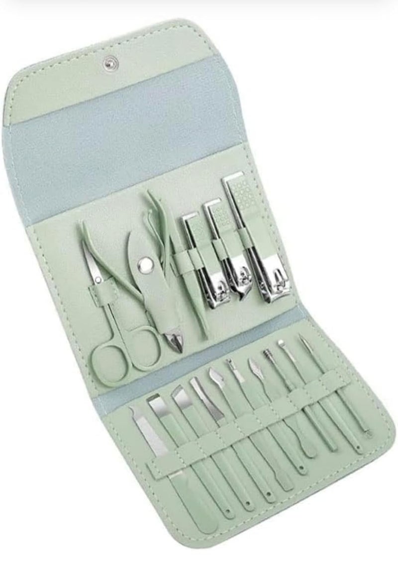 Illuminati store manicure set and christmas gift pedicure kit for professional nail kit for pedicure and manicure and pedicure tools with toenail clippers and fingernail clippers 16 in 1 manicure kit
