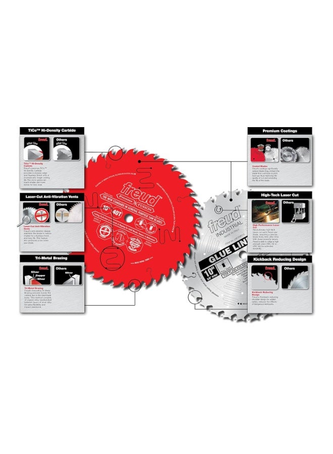 freud Freud Industrial Glue Line Ripping Saw Blade with Premium Tico Hi-Density Carbide Ripping Blend for Maximum Performance - 10" Diameter, 30 Teeth, TCG Grind - LM74R010 - Image 4