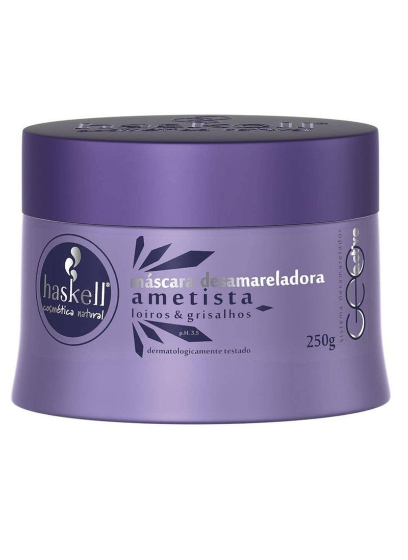 Haskell Haskell Ametista Purple Hair Mask | Bleach Blondes System | Intense Care Mask with HYDRA HAIR® and Amethyst Powder | Cruelty-free | Blond and Gray Hair | 8.8oz/250g 