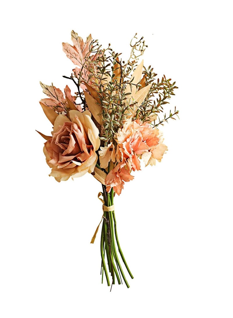 SYOSI Artificial Fake Flowers Plants Silk Flower Arrangements Wedding Bouquets Decorations Plastic Floral Table Centerpieces for Home Kitchen Garden Party Décor (Champagne) - Image 1