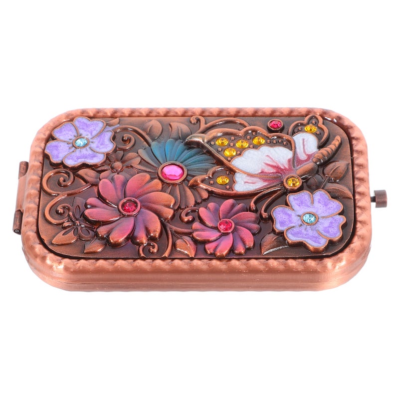 1PC Vintage Women Makeup Mirrors Double Side Pocket Mirror Portable Foldable Mirror for Outdoor Travel Shopping ( ) - Image 5