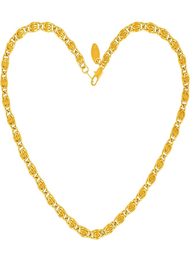 LIFETIME JEWELRY Womens Gold Anklet 24k Real Gold Plated Diamond Cut Scroll Ankle Bracelet (11, 5mm) - Image 1