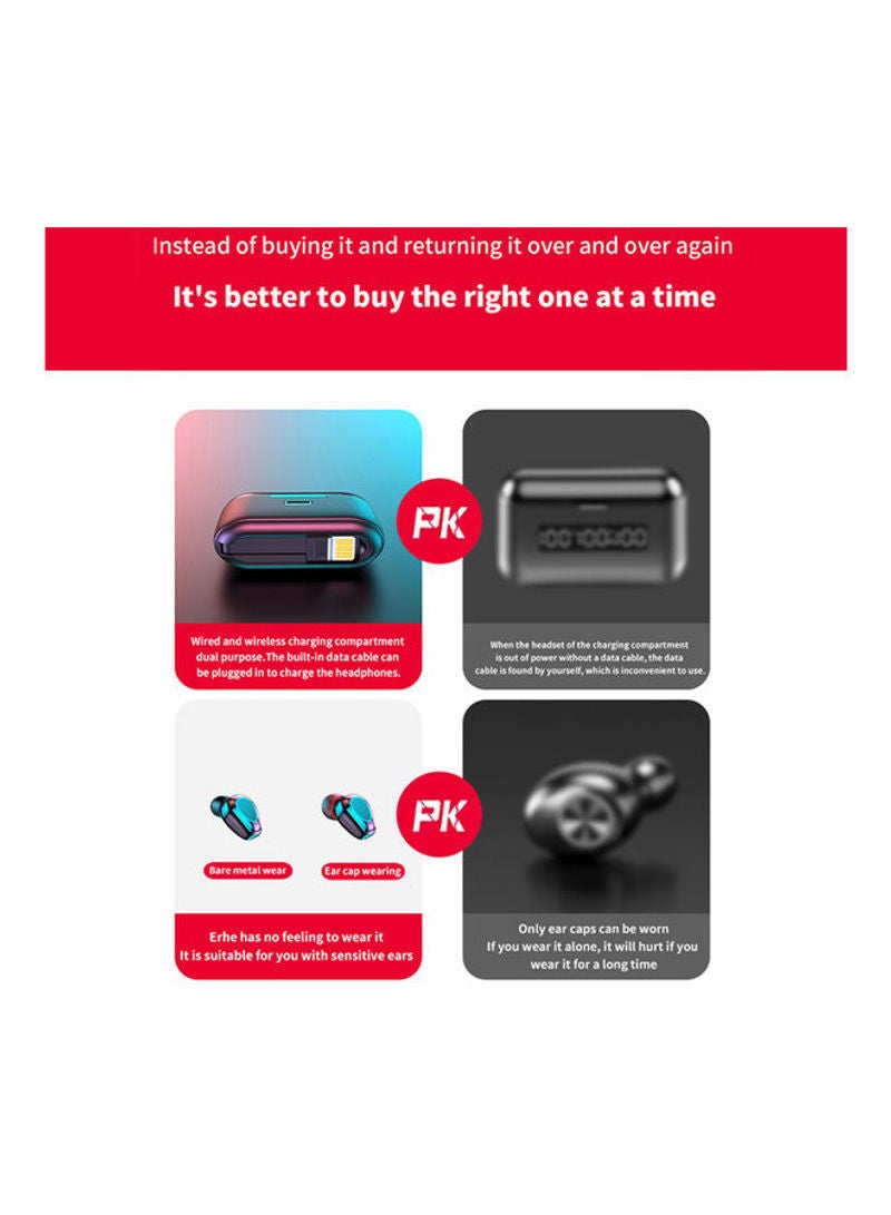 NIBEMINENT Wireless Smart Fingerprint Touch Bluetooth Headset Black - Image 5