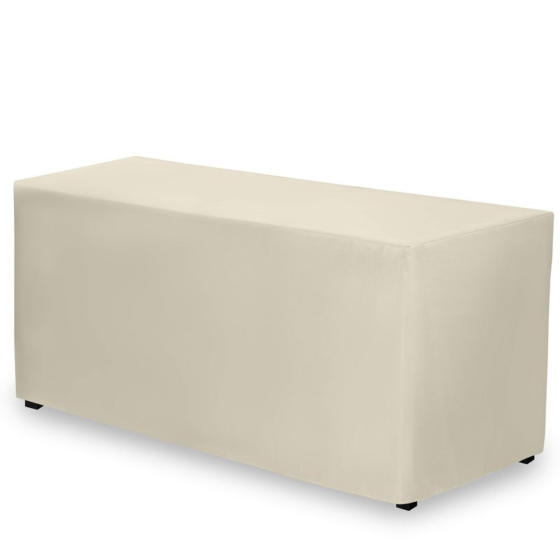 Gee Di Moda Fitted Tablecloth  48 x 30 Inch Ivory Fitted Table Cloth for 4 Foot Rectangle Table  Heavy Duty Washable Fabric  for 4 Ft Buffet Table Holiday Party Dinner Wedding  Trade Show