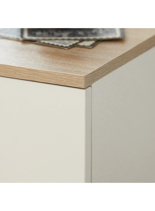 MODERN HOME A bedside table with a drawer for a box, a narrow side table for a telephone, and a white cabinet. - Image 5