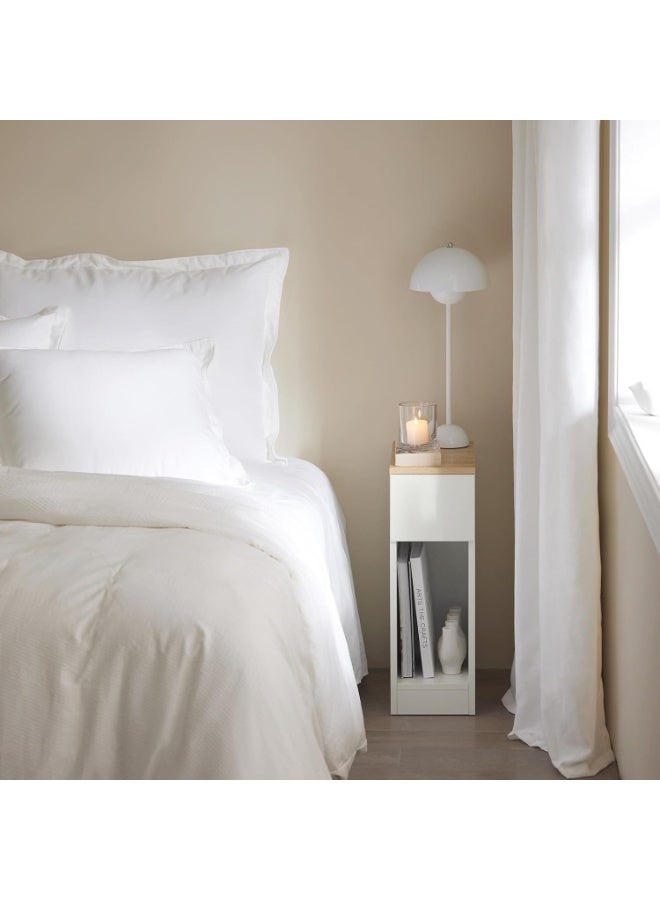 MODERN HOME A bedside table with a drawer for a box, a narrow side table for a telephone, and a white cabinet. - Image 4
