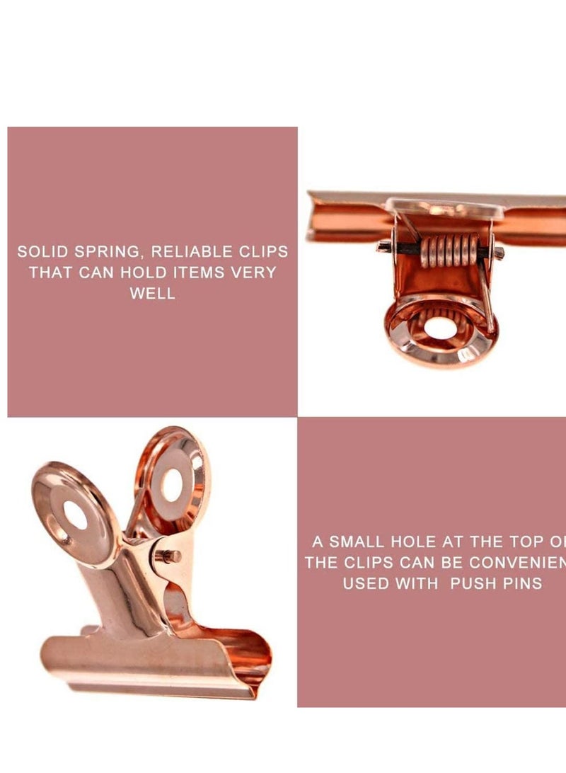 Y&D Large Rose Gold Bulldog Hinge Clips, 50 Pcs Stainless Steel Metal Binder Paper Clamps for Pictures Photos, Food Snack Bags, Home Kitchen, Office Supplies - Image 3