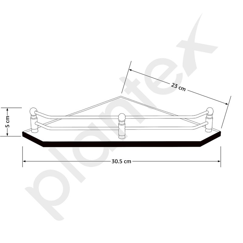 Plantex Premium Diamond Black Glass Corner Shelf for Bathroom/Kitchen Shelf/Bathroom Accessories (9x9 Inches) - Pack of 1 - Image 4