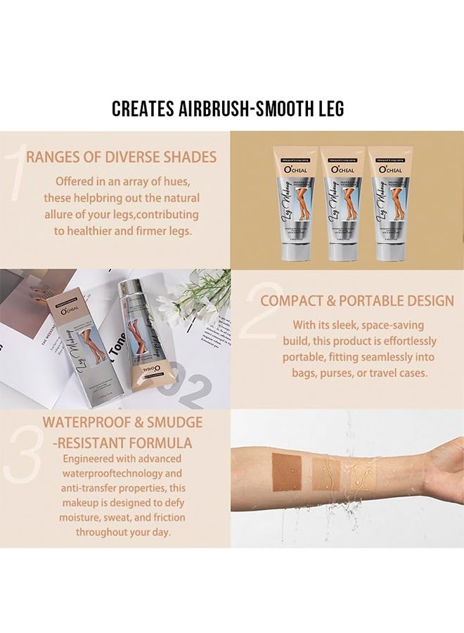 اوكيل كريم مكياج الساق المقاوم للماء ، غطاء الوشم بدون نقل ، خافي عيوب للندبات ، كريم أساس طويل الأمد للجسم لبشرة خالية من العيوب ، غطاء دوالي الساق ، مناسب لجميع ألوان البشرة ( # 01 الطبيعة) - Image 4