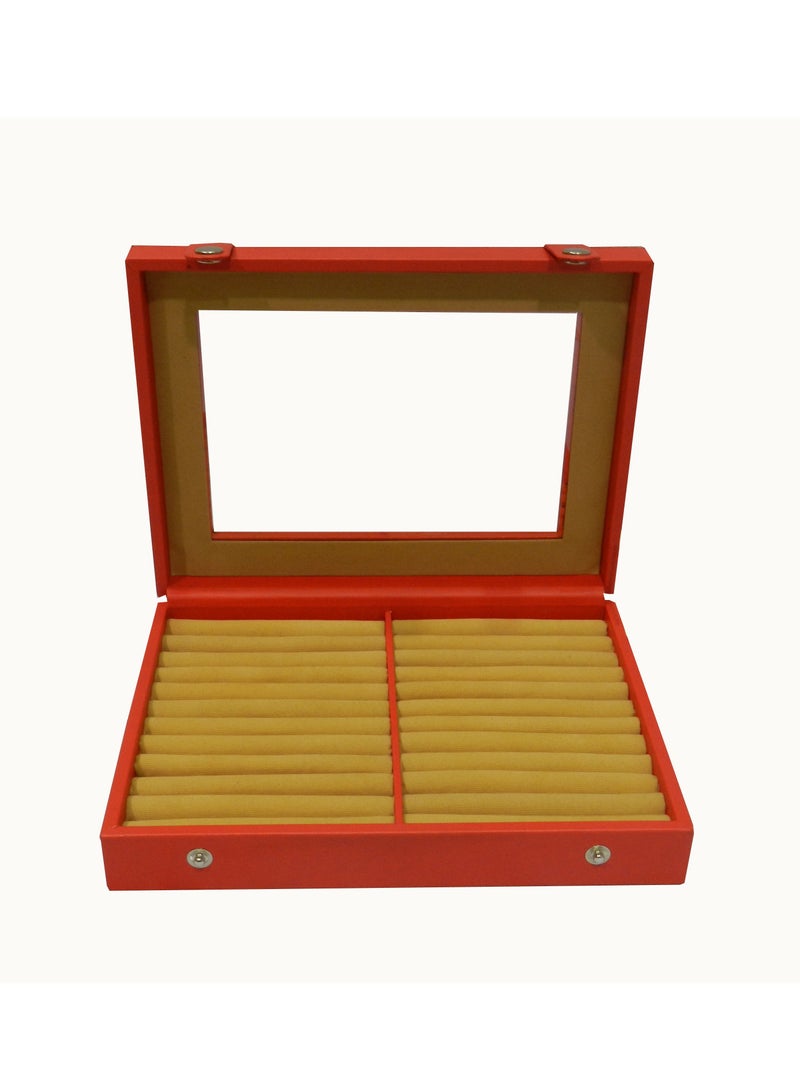 LAVERI LEATHER Laveri Faux Leather Designer New Collection Ring And Cufflink Box  - Image 1