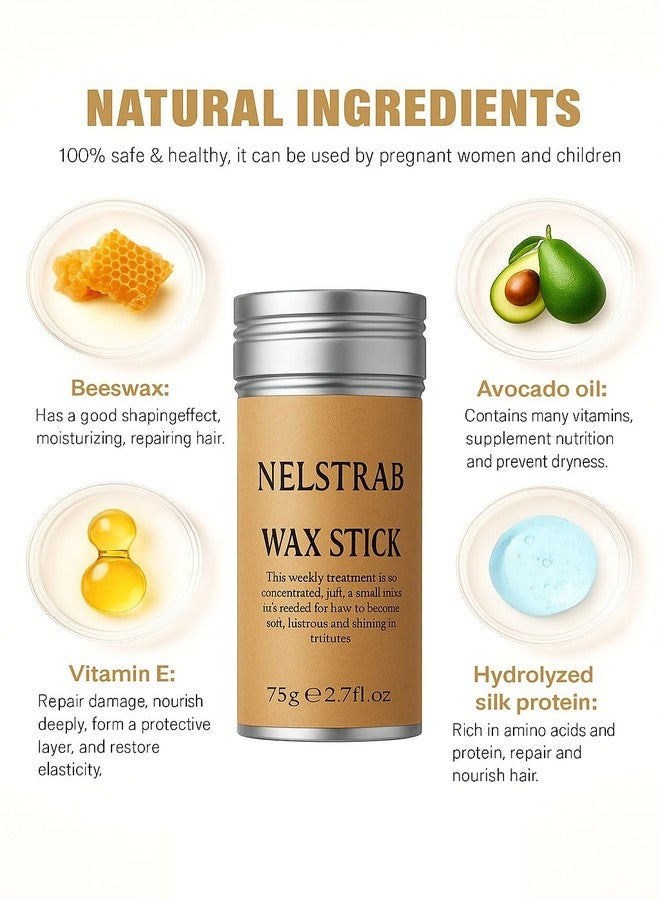 NELSTRAB:- Hair Wax Stick for Women Styling, Wigs and Broken Hair Finishing - Hair Tamer for Smoothing Flyaways & Taming Edge Frizz Wax Stick 75g - Image 5