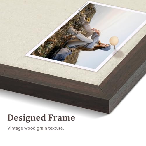 DOLLAR BOSS Bulletin Board with Linen 24'' x 18'' Wood Framed Cork Boards for Walls, Photo Display Pin Board, Decorative Corkboard for Office Home School Dorm Decor with 10 Pushpins, Dark Walnut - Image 3