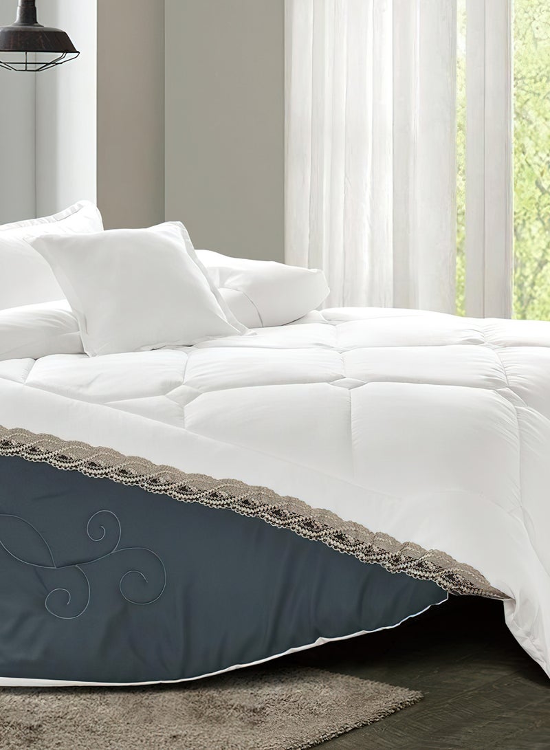 مينج لي مفرش سرير أنيق مقاس مفرد 4 قطع، يتضمن لحاف و ملاءة سرير وغطاء وسادة نوم و غطاء وسادة ديكور، لحاف خفيف الوزن ويستخدم على الاتجاهين، مناسب لجميع الفصول - Image 2