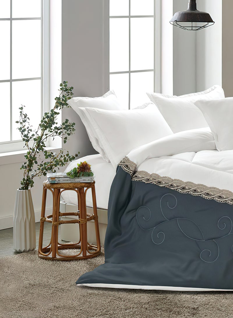 مينج لي مفرش سرير أنيق مقاس مفرد 4 قطع، يتضمن لحاف و ملاءة سرير وغطاء وسادة نوم و غطاء وسادة ديكور، لحاف خفيف الوزن ويستخدم على الاتجاهين، مناسب لجميع الفصول - Image 3