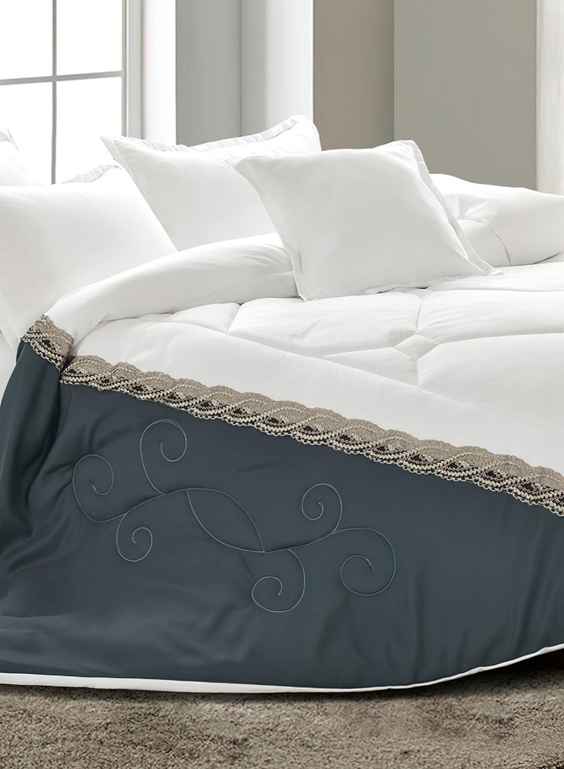مينج لي مفرش سرير أنيق مقاس مفرد 4 قطع، يتضمن لحاف و ملاءة سرير وغطاء وسادة نوم و غطاء وسادة ديكور، لحاف خفيف الوزن ويستخدم على الاتجاهين، مناسب لجميع الفصول - Image 4