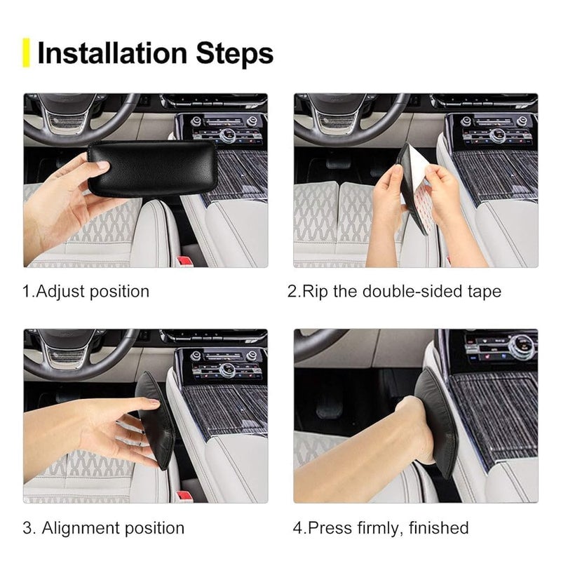 D'HIDES 2 Pack Knee Cushion Soft Pad Leather for Auto Center Console, Car Foot Care Knee Cover Thigh Support Comfort Elastic Pillow Car Interior Accessories - Image 3