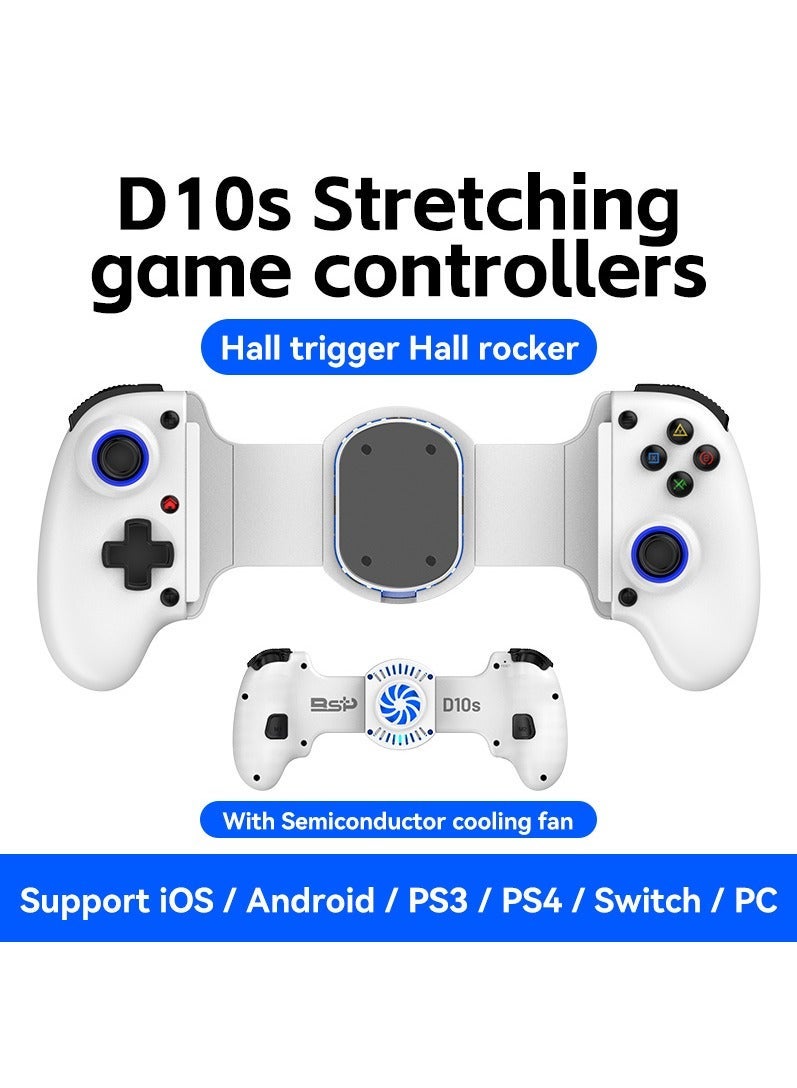 وحدة تحكم ألعاب التبريد القابلة للتمدد D10s Delta لأجهزة PS4 وAndroid وiOS والأجهزة اللوحية والمحول ووحدة تحكم بث Xbox (أبيض) - Image 2