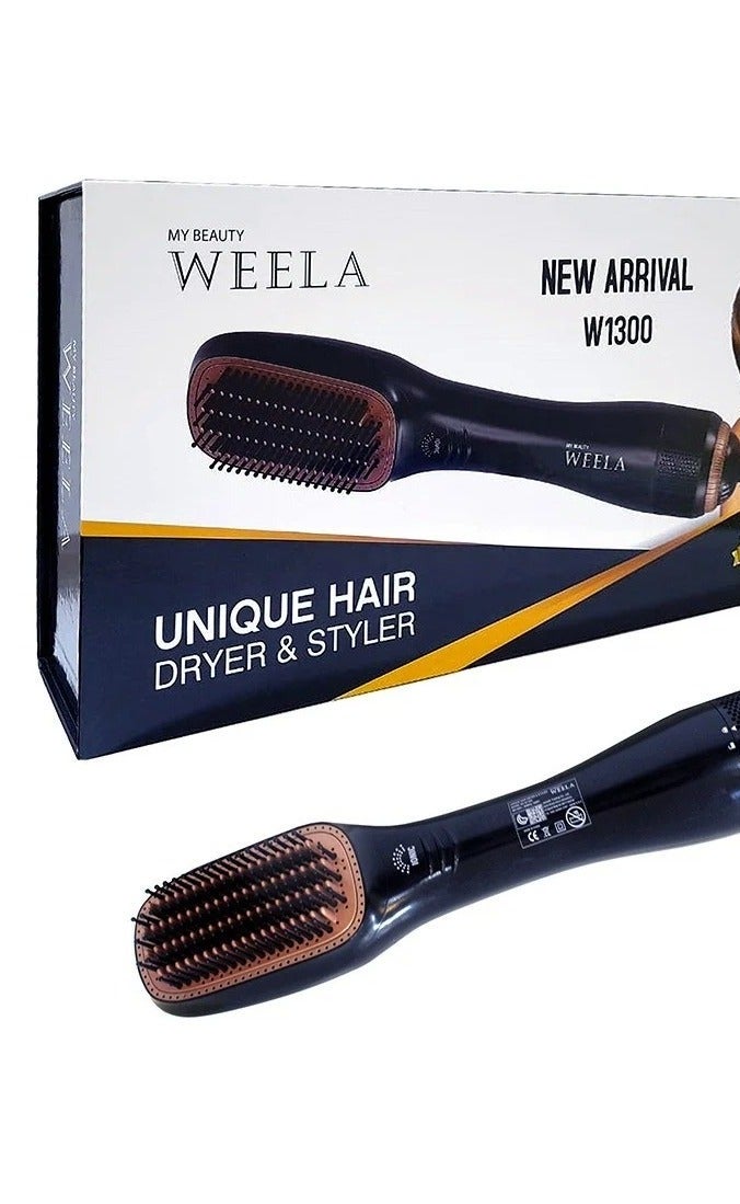 ويلا مجفف ومصفف الشعر 2 في 1 من ويلا WEELA موديل W1300 – أسود 1300 واط - Image 1