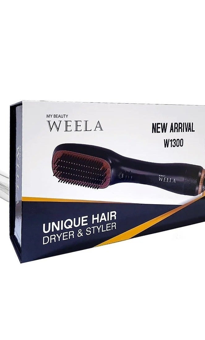 ويلا مجفف ومصفف الشعر 2 في 1 من ويلا WEELA موديل W1300 – أسود 1300 واط - Image 2