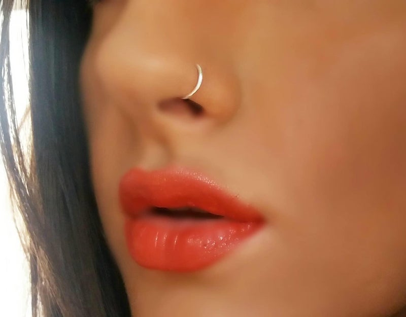 D.Bella 18G Nose Rings for Women Nose Rings Studs Stainless Steel L-Shaped Nose Studs Screw Nose Piercing Jewelry - Image 4