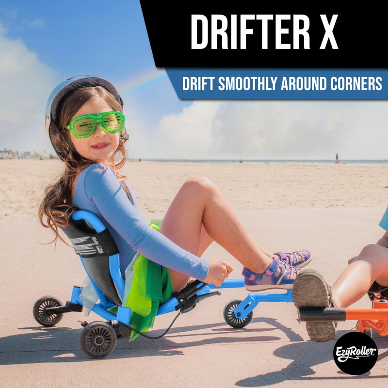 EzyRoller Drifter X Ride On Toy for Kids, Ages 4-12, Up to 154 lbs - Blue - Image 3