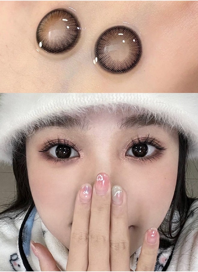 Mill Creek Mill creek color contact lenses 14.2MM hydrogel lenses can be used for 12 months 1 pair of 2 black glasses  - Image 3