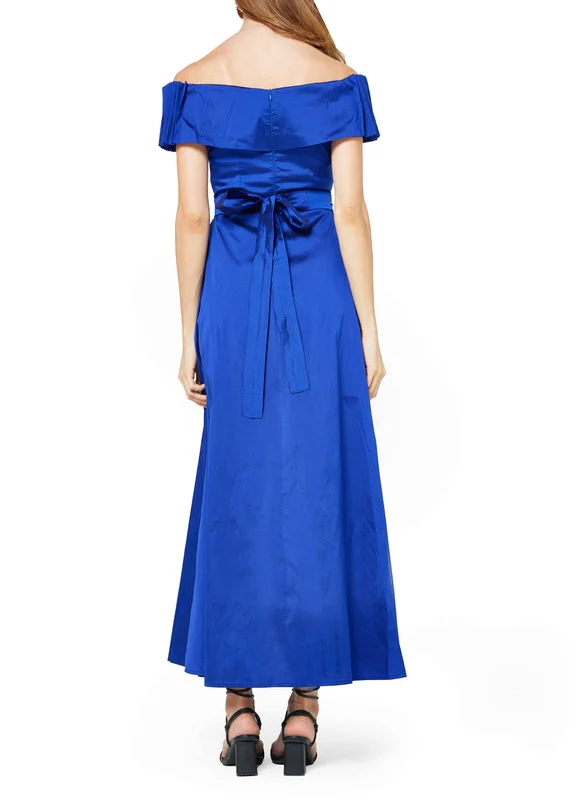 Amri Off-The-Shoulder Criss Cross Embellished Dress