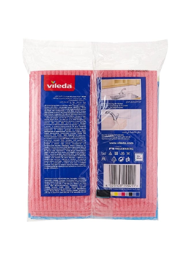 Vileda 10-Piece Super Absorbent Sponge Cloth Set Multicolour 22.86 x 17.78 cm VC26 - Image 3