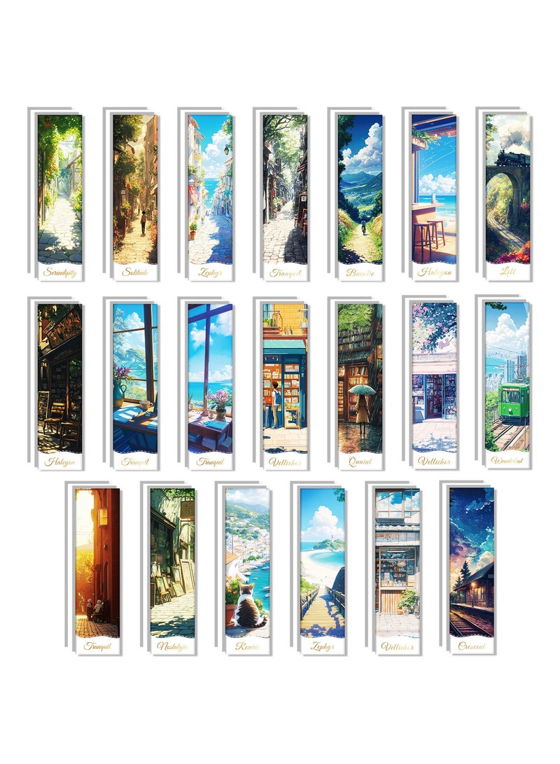 20 PCS Landscape Bulk Bookmarks for Kids Book Marks for Students Single Sided Cute Book Mark Themed Book Marks Set Set for Book Lovers Children Students Classroom Gift for Teacher - Image 1