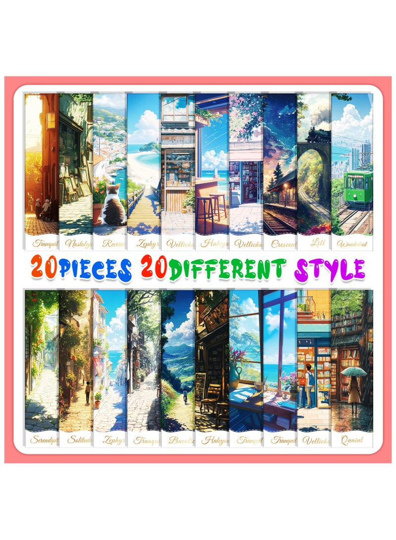 20 PCS Landscape Bulk Bookmarks for Kids Book Marks for Students Single Sided Cute Book Mark Themed Book Marks Set Set for Book Lovers Children Students Classroom Gift for Teacher - Image 2