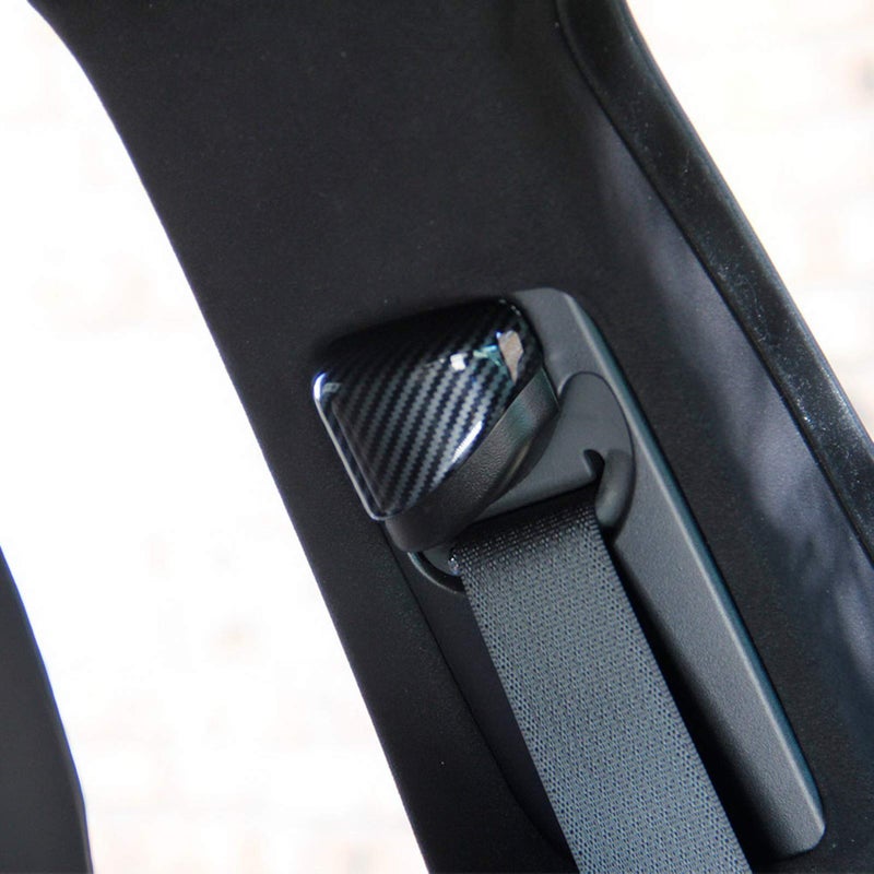 crosselec Carbon Fiber Seat Safety Belt Button Decor Cover Trim for Dodge Charger 2015Chrysler 300 20152021