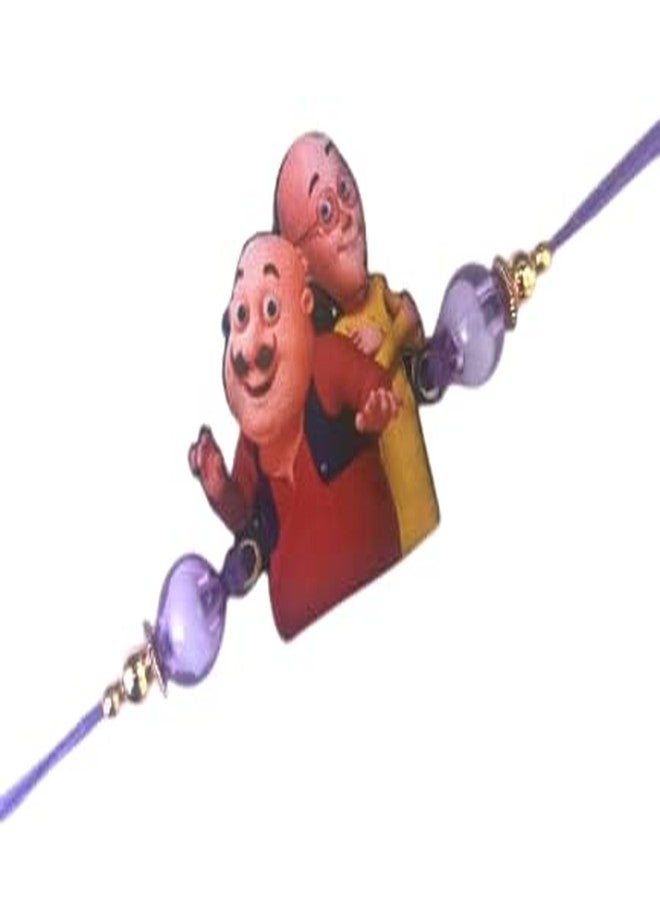 RajRekha Motu Patlu Pearls, Beads Special Cartoon Rakhi for Kids (pack of 1) - Image 1